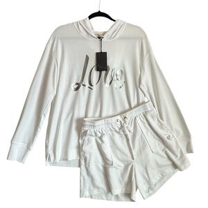 Jane and Delancey Love Hoodie and Shorts Lounge Set